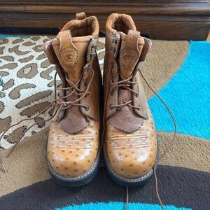 Ariat Tan Leather Lace Up Boots